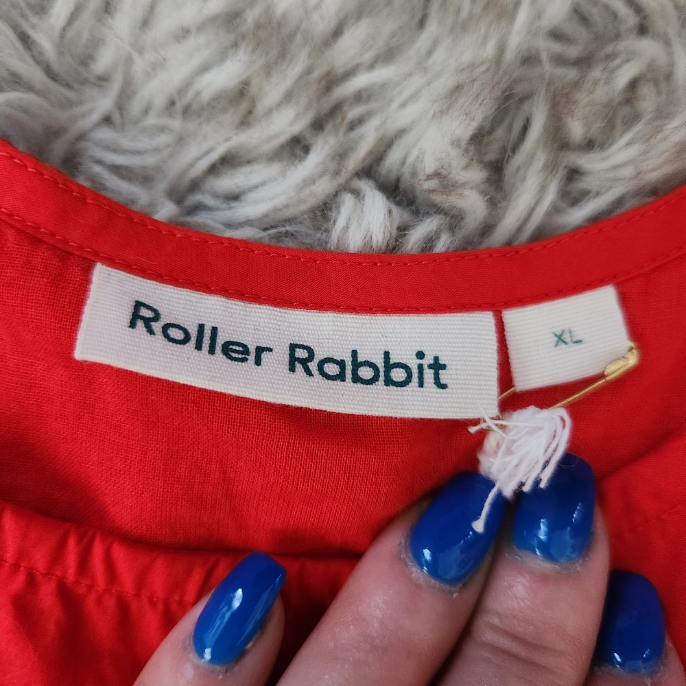 Anthropologie Roller Rabbit Coley Dress In Scarlet Red Women's Size‎ XL - Picture 6 of 11